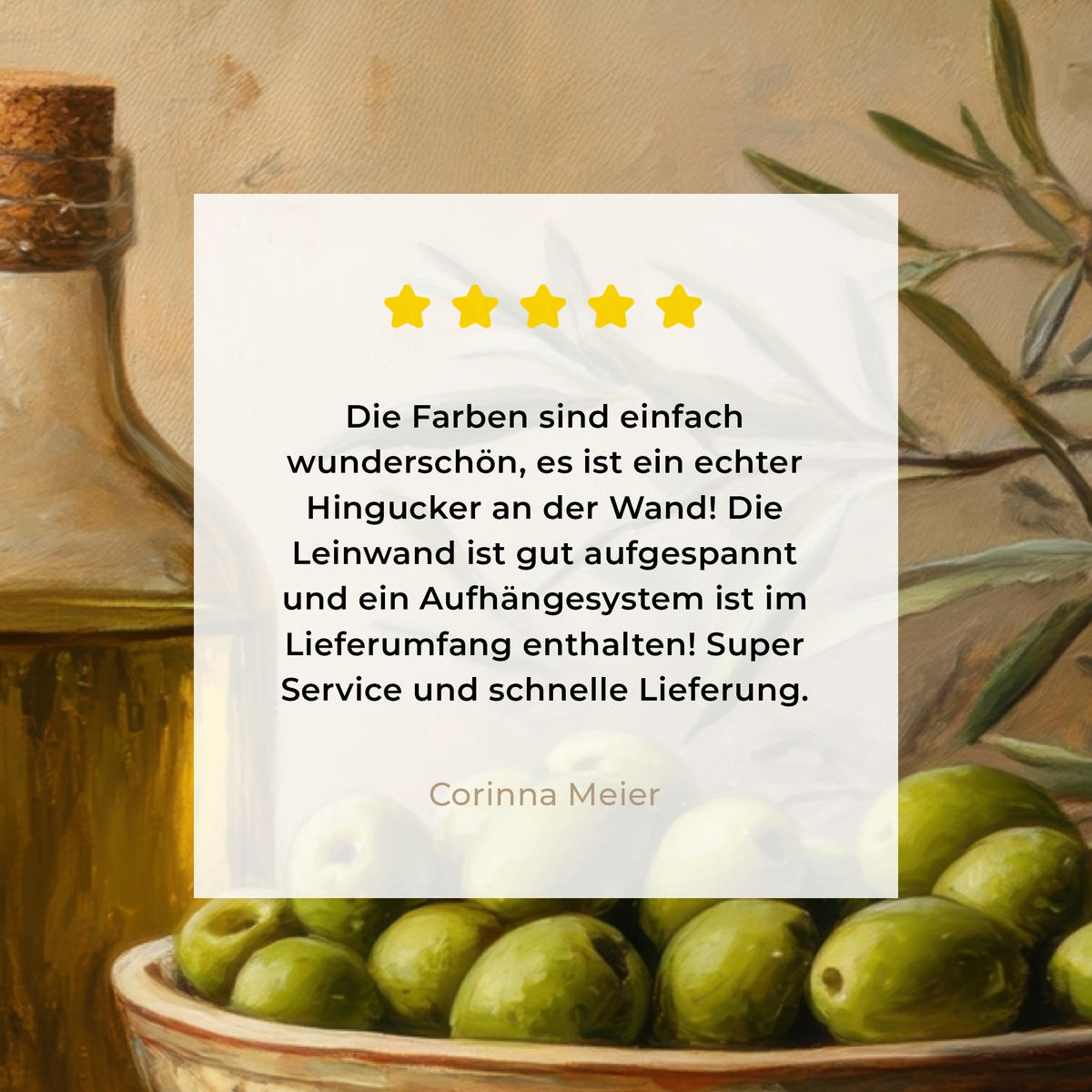 LEINWANDBILD Oliven - Stilleben - Vintage Wandbilder 80x60 cm - Olivgrün, Textil (80/60cm) - MuchoWow