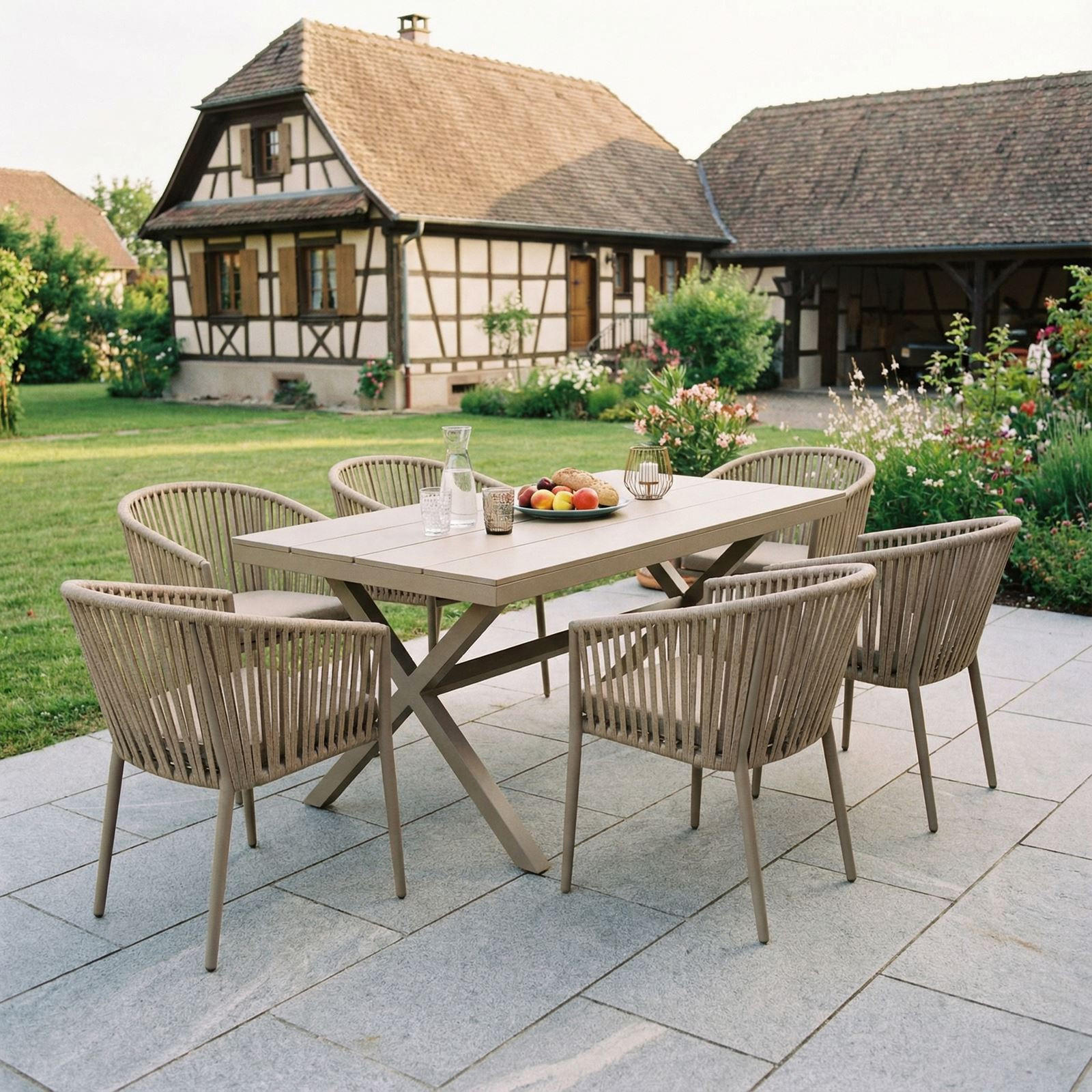 GARTENMÖBEL SET ISOLA - Braun, Kunststoff/Metall - CARO-Möbel