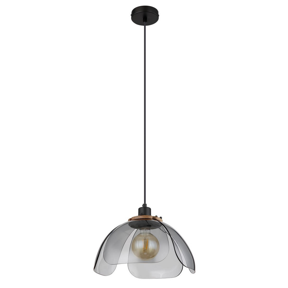 HÄNGELEUCHTE Metall Glas Grau - Grau, Glas (34/34/120cm) - Globo Lighting