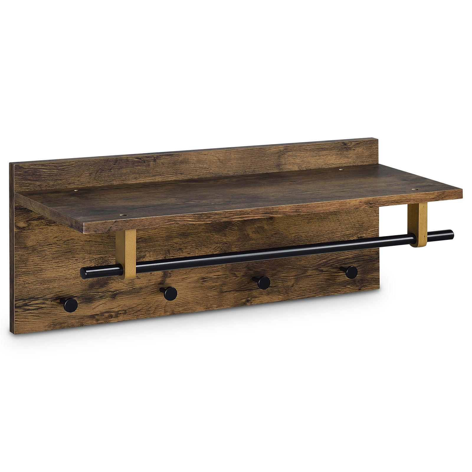 Idimex Wandgarderobe Dunkelbraun, Schwarz 75x30x26 cm