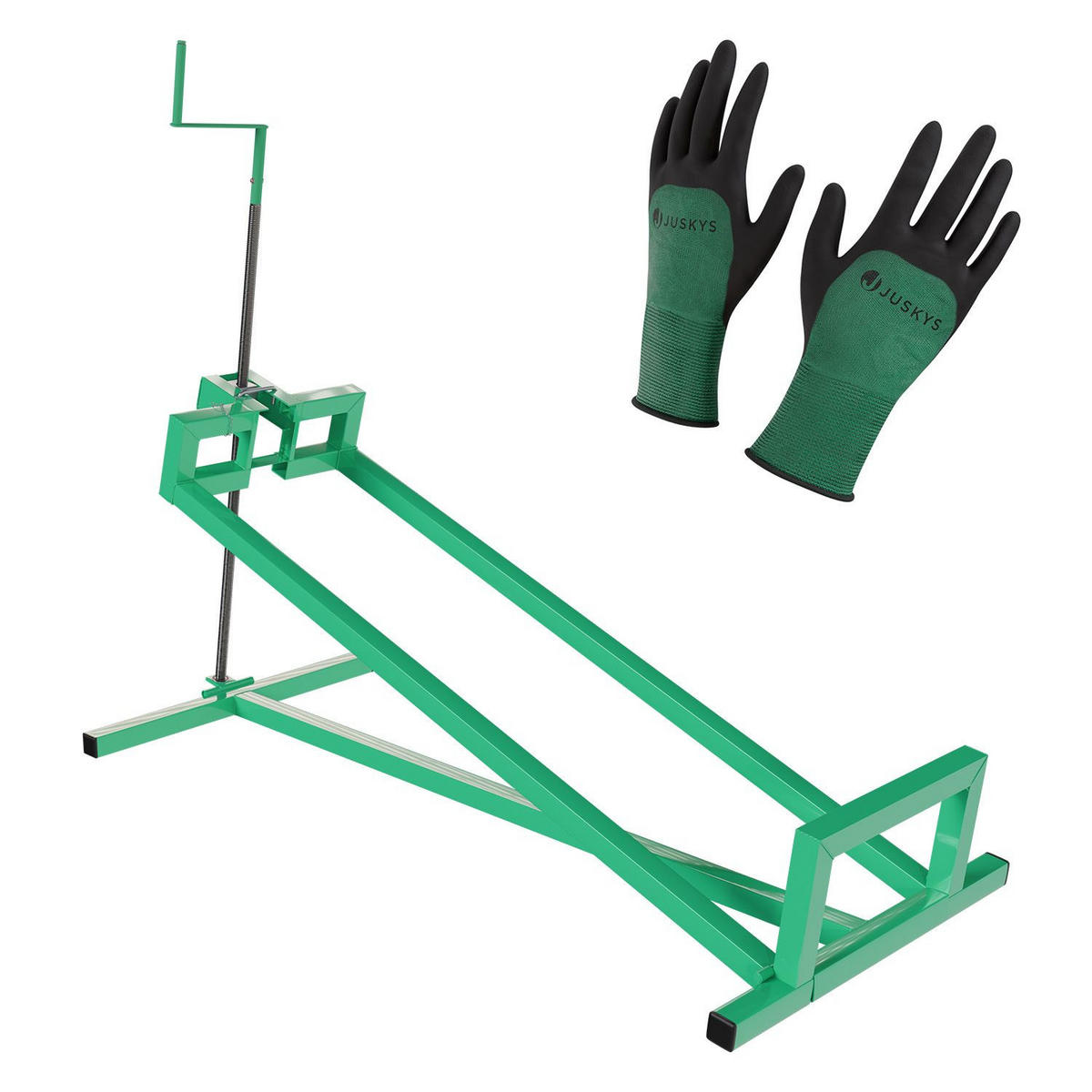 RASENTRAKTORHEBER grün inkl. Handschuhe - Grün, Metall (50/100/120cm) - Juskys