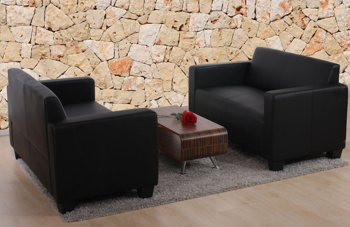 SOFA-GARNITUR Schwarz - Schwarz, Textil (136/76/72cm) - MCW