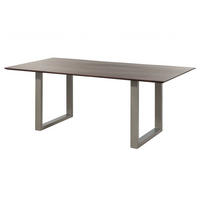 ESSTISCH Akazie 180x90 braun lackiert / U-Beine silber matt SWISS EDGE - Braun, Holz (90/180/76cm) - Massivmoebel24