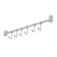 KÜCHEN HÄNGELEISTE mit 6 Haken - Silberfarben, Metall (3.4/2.2/38cm) - Intirilife