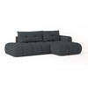 ECKSOFA FLUMA R-S Graphitfarben Geflochtener Stoff mit Schlaffunktion - Graphitfarben, Holz (274/165cm) - MASSENO
