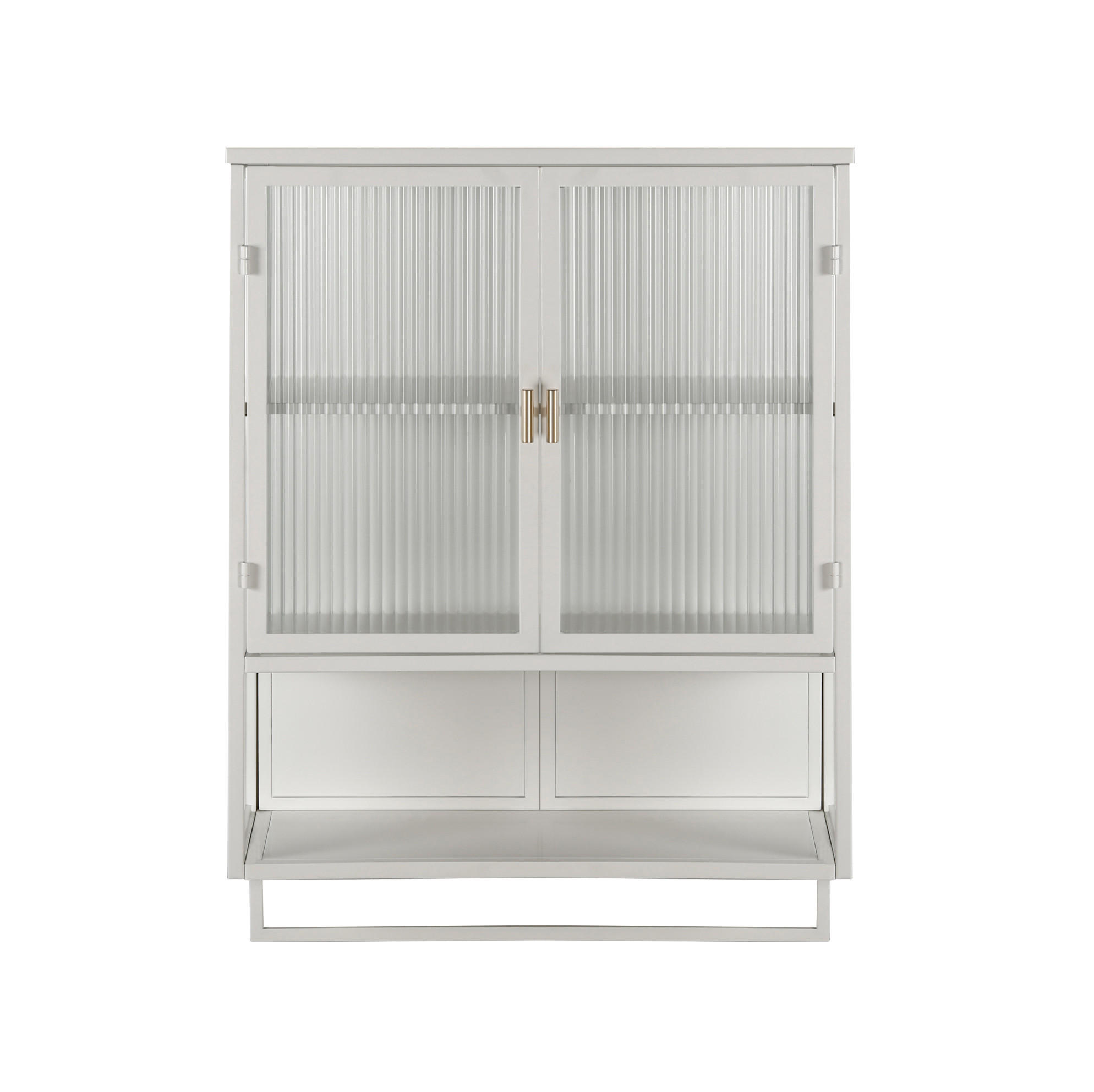 KÜCHENOBERSCHRANK 60/23/78 cm aus Metall und Glas mit Handtuchhalter Weiß - Weiß, Holzwerkstoff (60/78/23cm) - Modenvie