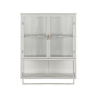 KÜCHENOBERSCHRANK 60/23/78 cm aus Metall und Glas mit Handtuchhalter Weiß - Weiß, Holzwerkstoff (60/78/23cm) - Modenvie