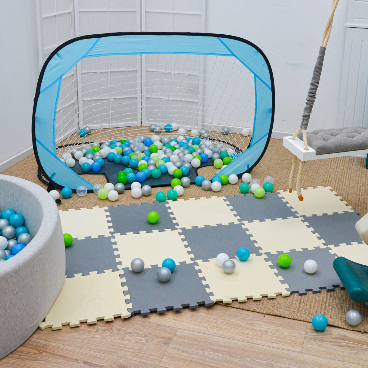 FUSSBALLTOR mit Torwand für Kinder 125/80 cm - Schwarz, Kunststoff (80/125cm) - Littletom