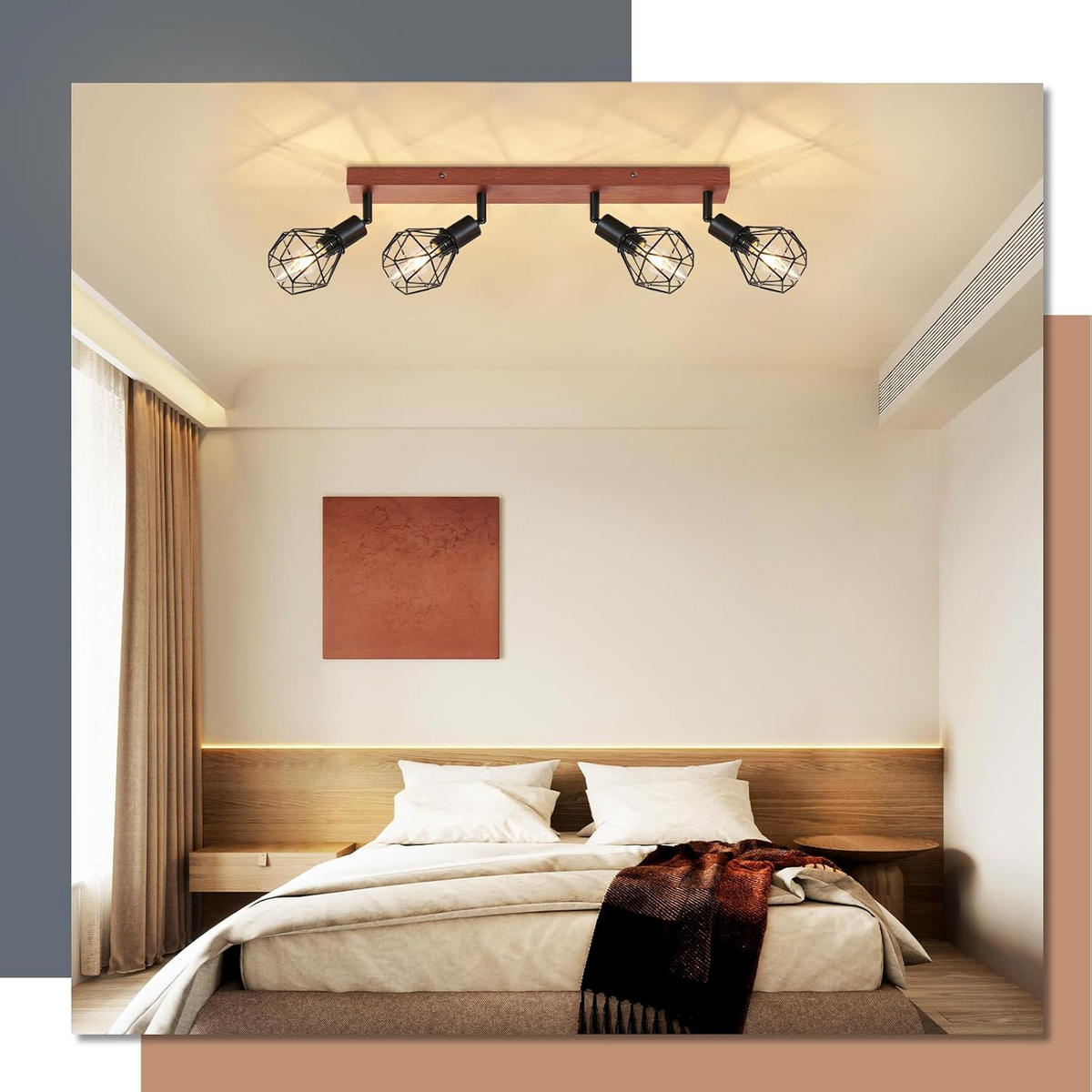 DECKENSTRAHLER Stralwyn 21.5/50/11 cm - Schwarz, Metall (11/21.5/50cm) - ZMH