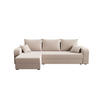 ECKSOFA HEWLET L BIS Zoom 1 Links mit Schlaffunktion - Beige, Textil (240/140cm) - Bedante