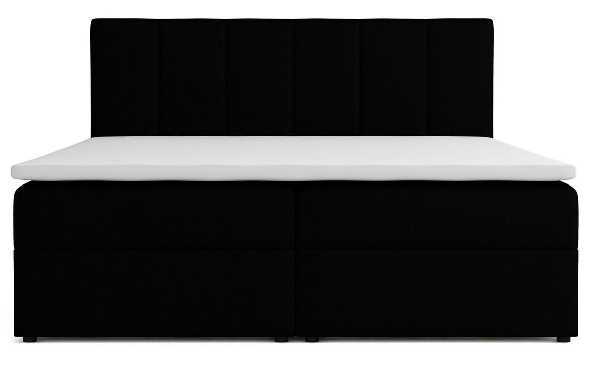 BOXBETT LISA mit Bettkästen H2/H3 Matratze 180 x 200 cm - Schwarz, Holzwerkstoff (180/200cm) - VENASI MÖBEL