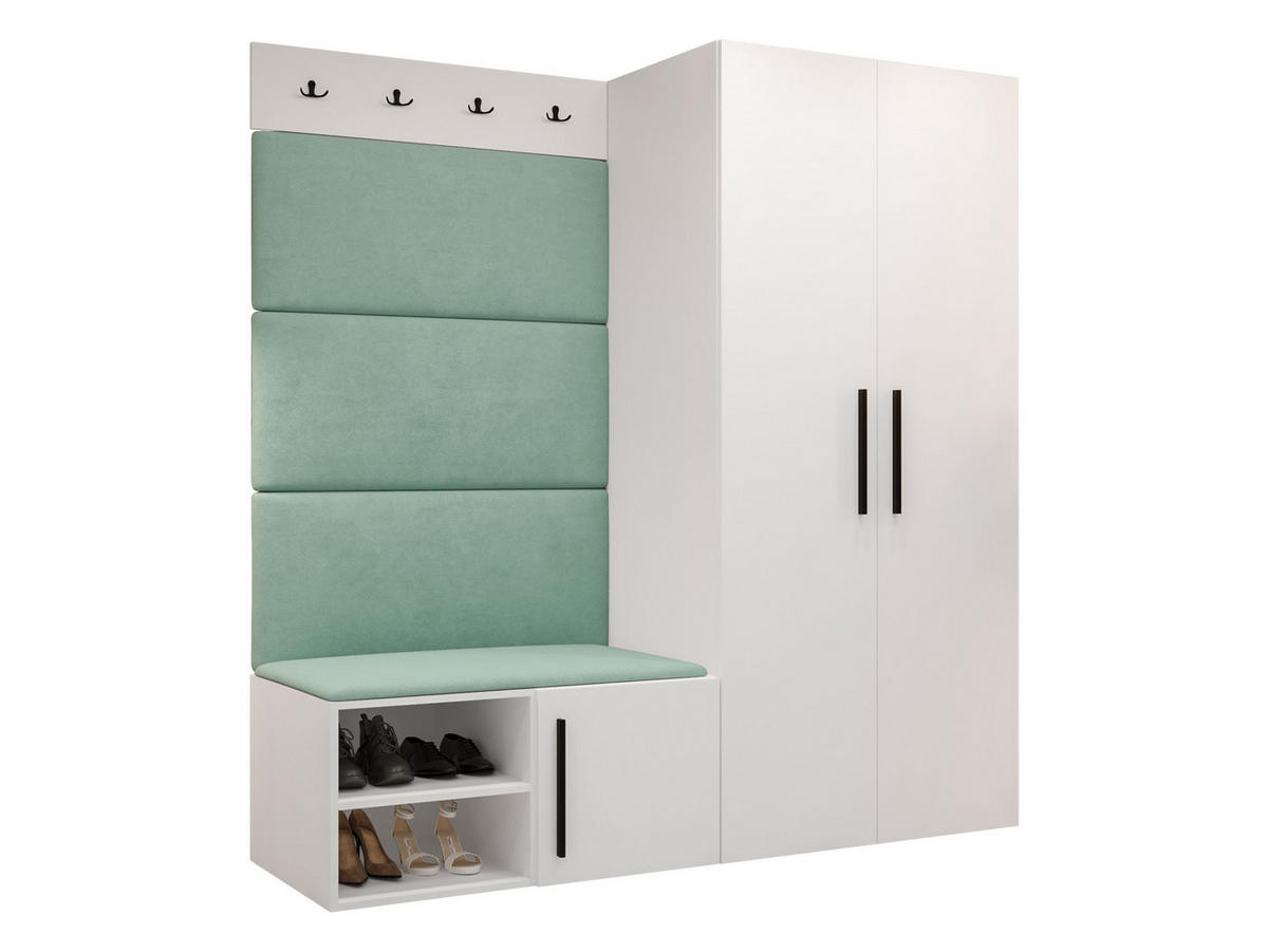 GARDEROBEN-SET Medi I - Schwarz/Weiß, Holzwerkstoff/Kunststoff (80/191/50cm) - MIRJAN24