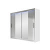 KLEIDERSCHRANK London II, mit RGB LED Beleuchtung - Silberfarben/Weiß, Holzwerkstoff/Kunststoff (180/215/58cm) - MIRJAN24