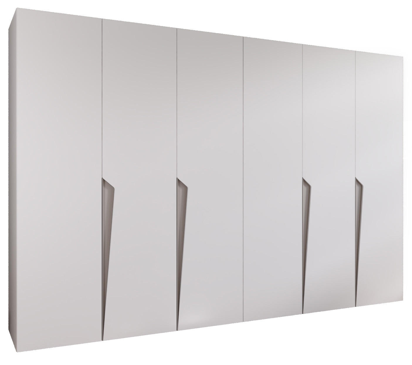Abiks Möbel Drehtürenschrank Weiß, Beige 300x202x52 cm