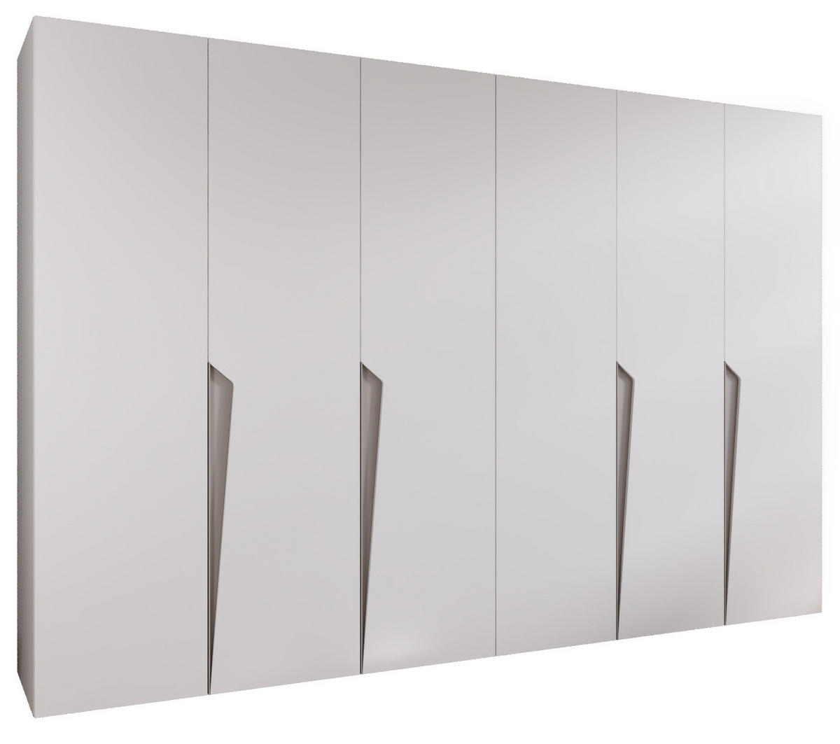 DREHTÜRENSCHRANK 202/300/52 6-türig - Beige/Weiß, Holz/Metall (300/202/52cm) - Abiks Möbel