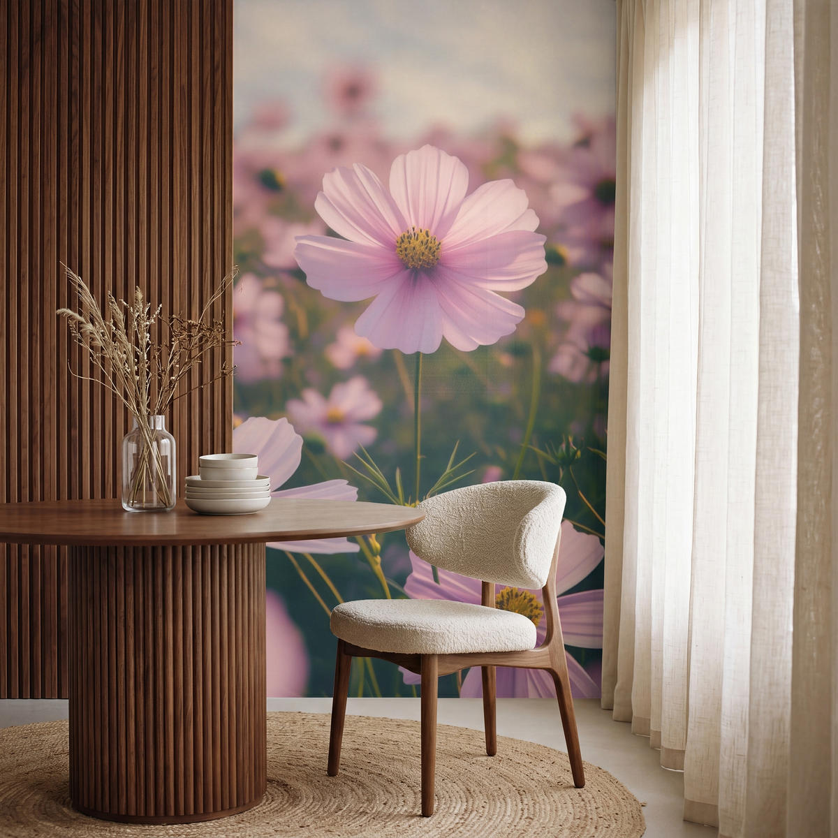 TAPETE - Blumen - Lila - Unscharf - 120x200 cm - Rosa, Papier (120/200cm) - OnlyWow