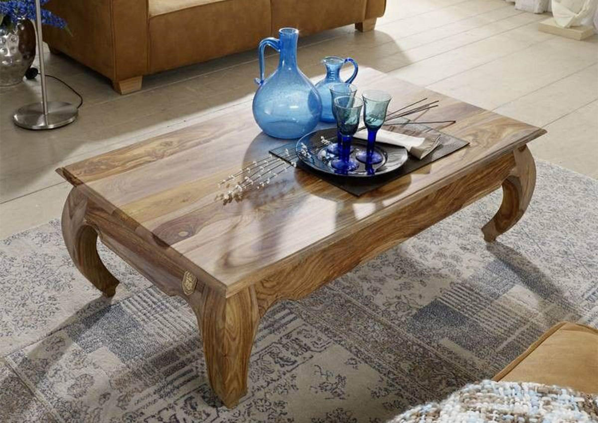 COUCHTISCH Sheesham 130x75x40 braun lackiert OPIUM #632 - Braun, Holz (130/75/41cm) - Massivmoebel24