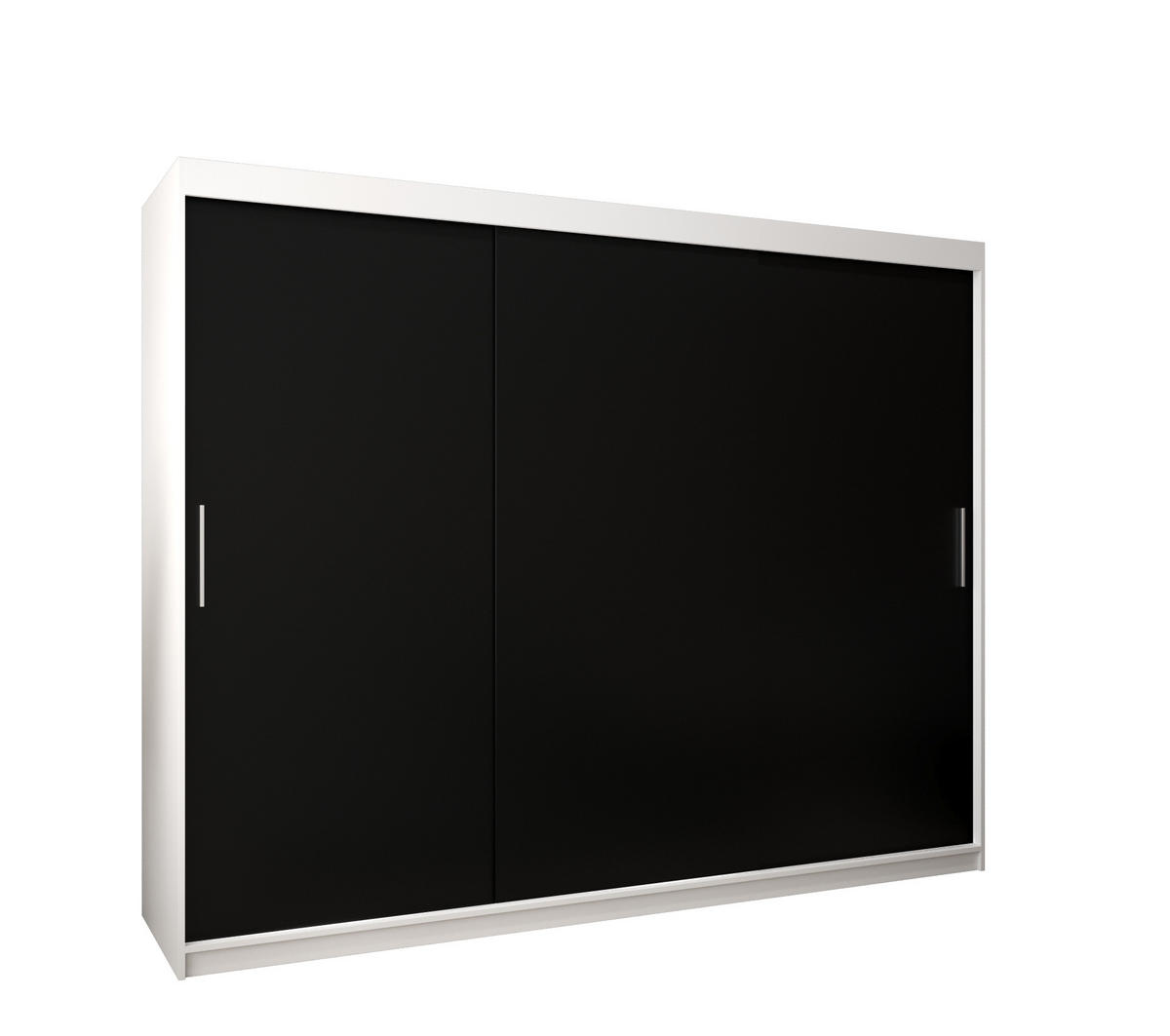 SCHWEBETÜRENSCHRANK 200/250/62 2-türig - Silberfarben/Schwarz, Holz/Kunststoff (250/200/62cm) - Abiks Möbel