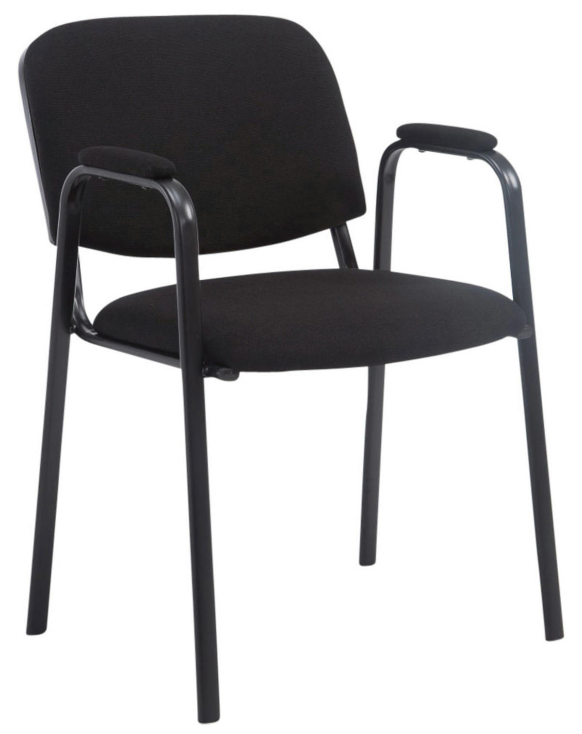 BESUCHERSTUHL 4er Set Stoff schwarz - Schwarz, Textil/Metall (53/79/55cm) - CLP