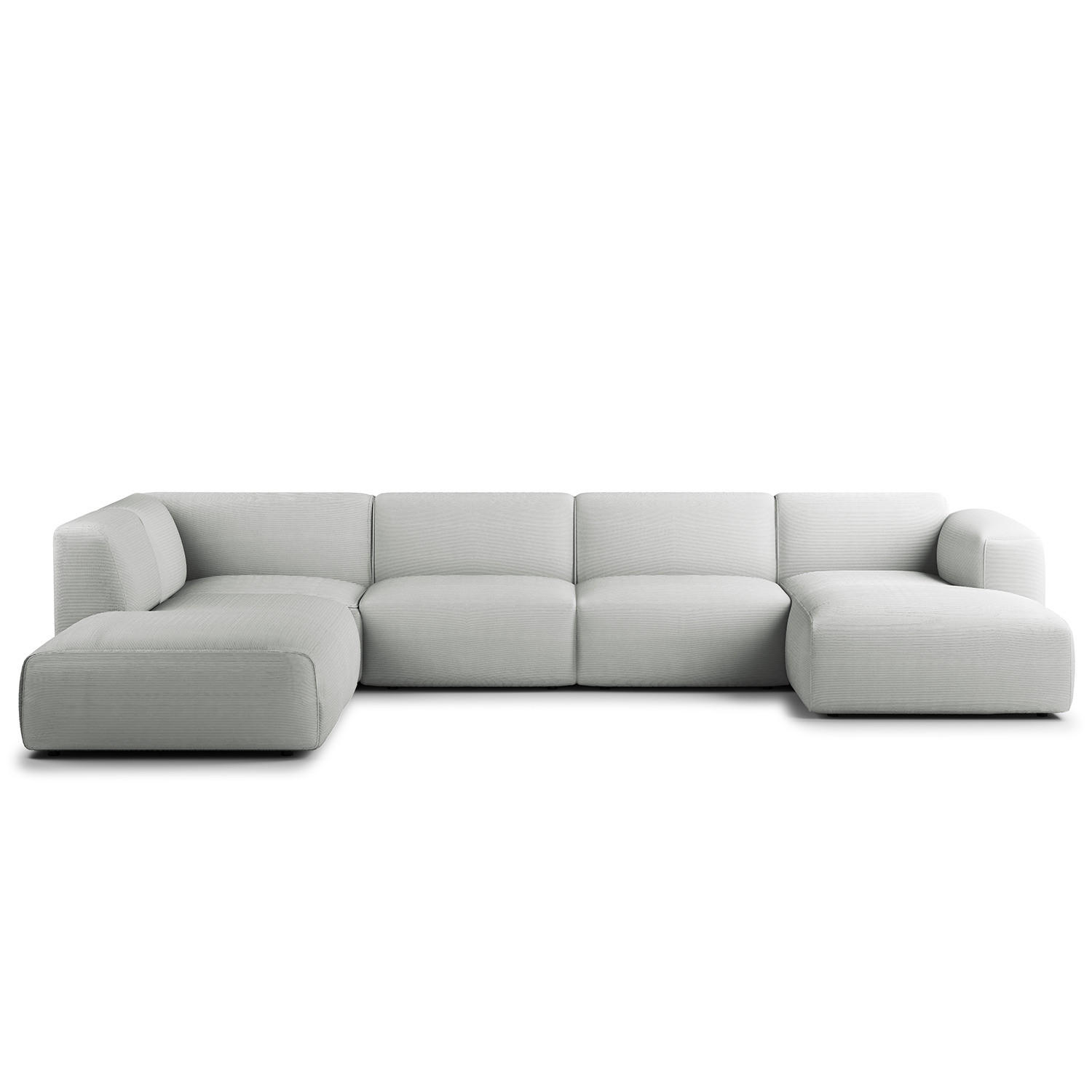 WOHNLANDSCHAFT mit Longchair - Schwarz/Grau, Textil (325/71/235cm) - home24