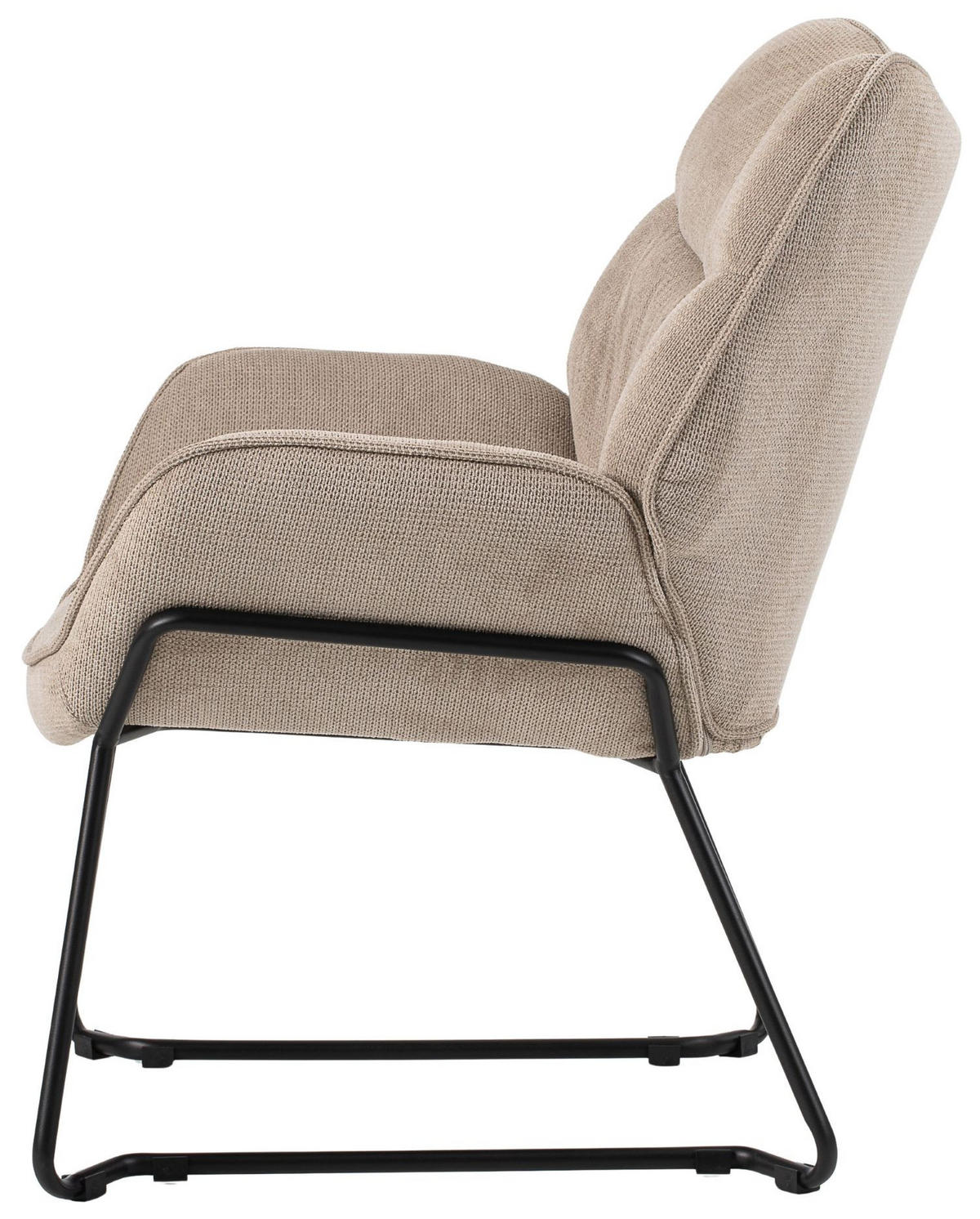 SESSEL Aliano - 4er Set - beige - Beige/Schwarz, Textil/Metall (67/76/73cm) - bene living