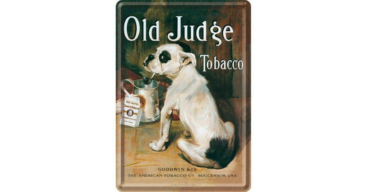 Plaque Métal Décorative Old Judge Tobacco - 10x14 Cm - Style Vintage - Fabriqué En Allemagne