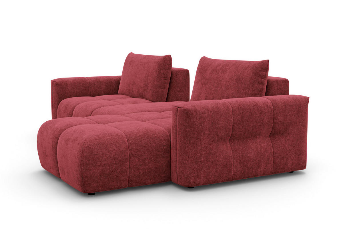 ECKSOFA VERONA 4-Sitzer RECHTS, Dunkelrot - Schwarz/Dunkelrot, Holz/Textil (282/173cm) - Courtois Laville