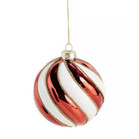 WEIHNACHTSKUGEL Glas CANDYBALL, Ø100 mm, Rot, Christbaumkugeln, Weihnachtsdeko Xmas, Christmas Deko - Rot, Glas (10/10/10cm) - home&you