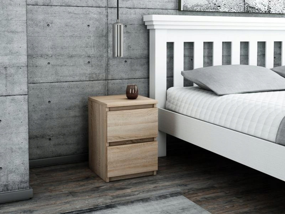 NACHTTISCH EX3 mit 2 Schubladen Sonoma Eiche 30/30/42 cm - Sonoma Eiche, Holzwerkstoff (30/42/30cm) - Matkam Möbel
