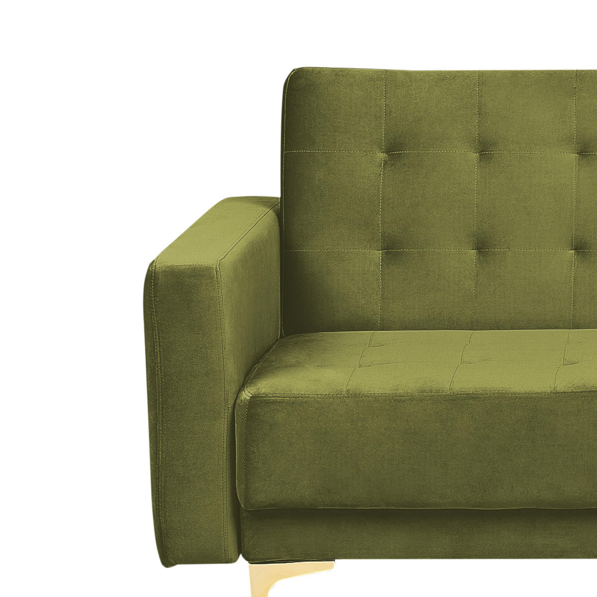 3-SITZER-SCHLAFSOFA Samtstoff grün Aberdeen - Goldfarben/Grün, Textil (186/83/88cm) - Beliani