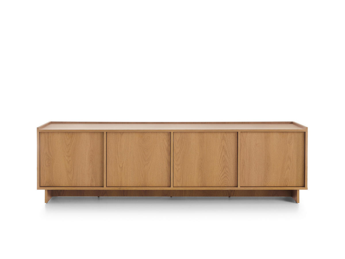 TV SCHRANK: karamellfarbene Eiche, 195 x 55 x 39 cm - Braun, Holzwerkstoff (195/55/39cm) - 3XE LIVING