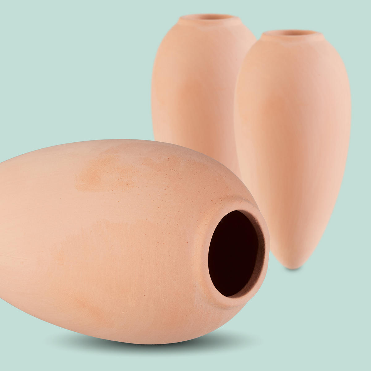 6XTONKEGEL - Hellbraun, Keramik (6/12.5/6cm) - Relaxdays