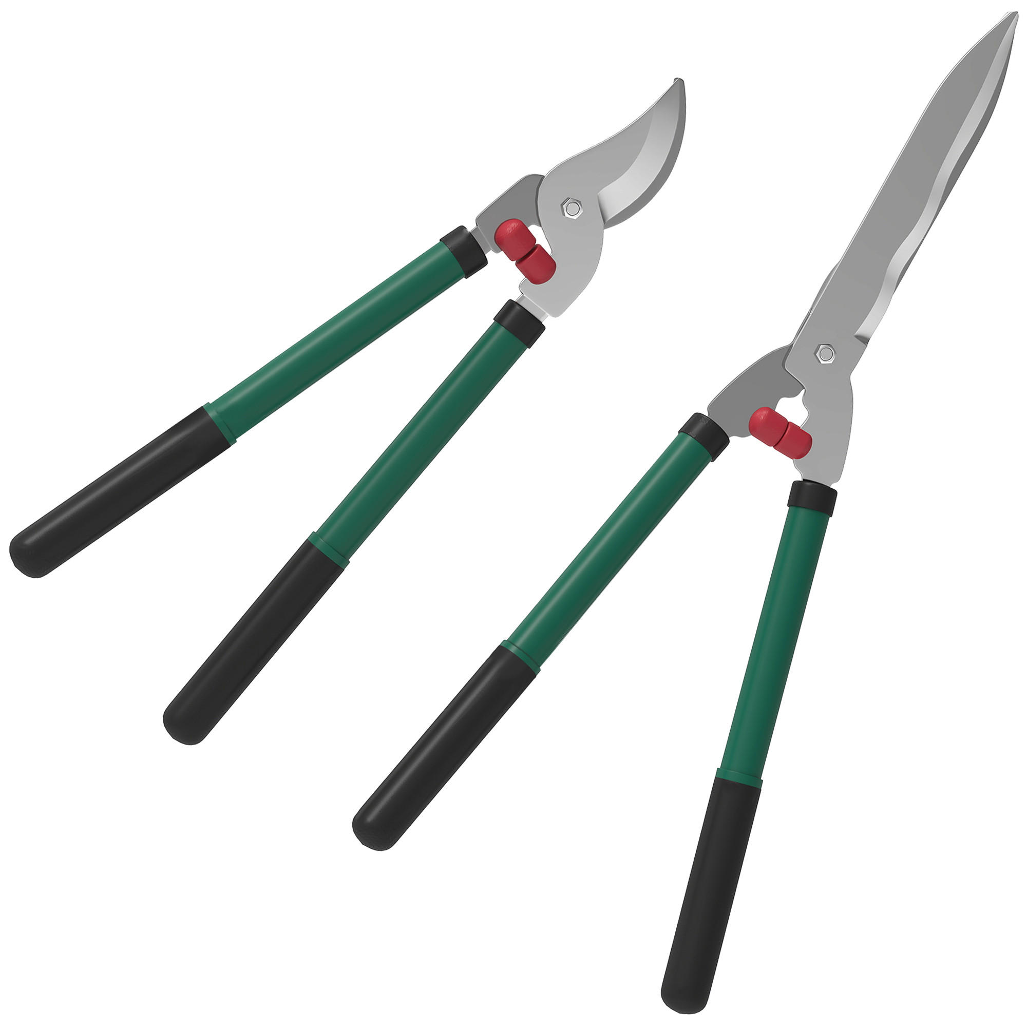 GARTENSCHEREN-SET 2-teilig aus Metall & Kunststoff Grün - Grün, Metall (17/4.5/51cm) - Outsunny