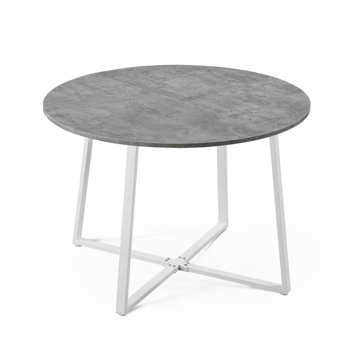 ESSTISCH NOA Beton, 110/110/76 cm - Weiß/Grau, Holzwerkstoff/Metall (110/110/76cm) - B&D Home
