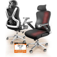 BÜROSTUHL PowerSeat Schwarz - Silberfarben/Schwarz, Kunststoff/Textil (74/135/74cm) - Clouvou