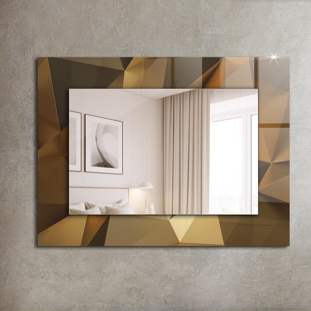 SPIEGEL 80 x 60 cm Rechteckig mit Aufdruck - Cognac, Glas (80/60/0.4cm) - TULUP