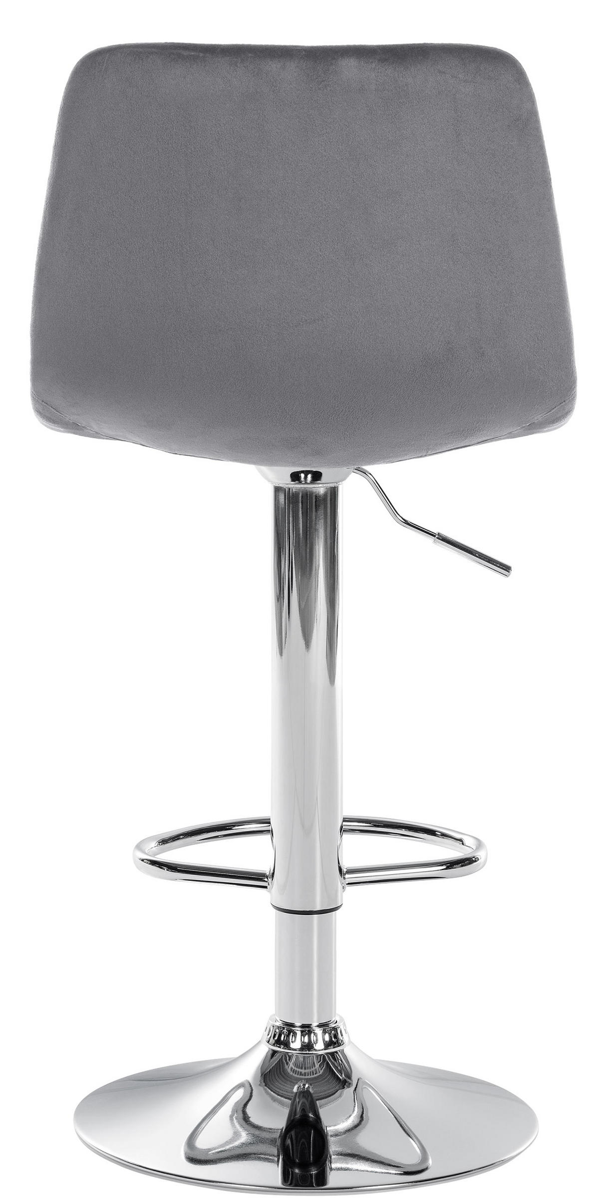BARHOCKER Samt dunkelgrau - Chromfarben/Dunkelgrau, Textil/Metall (44/88/43cm) - CLP