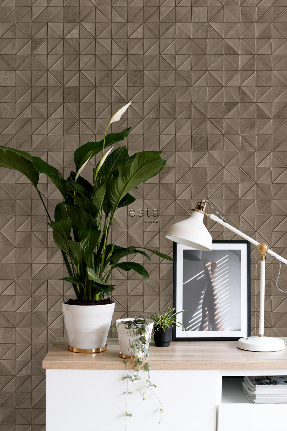 TAPETE 3D-Muster 50 x 900 cm - Braun, Papier (50/900cm) - ESTAhome