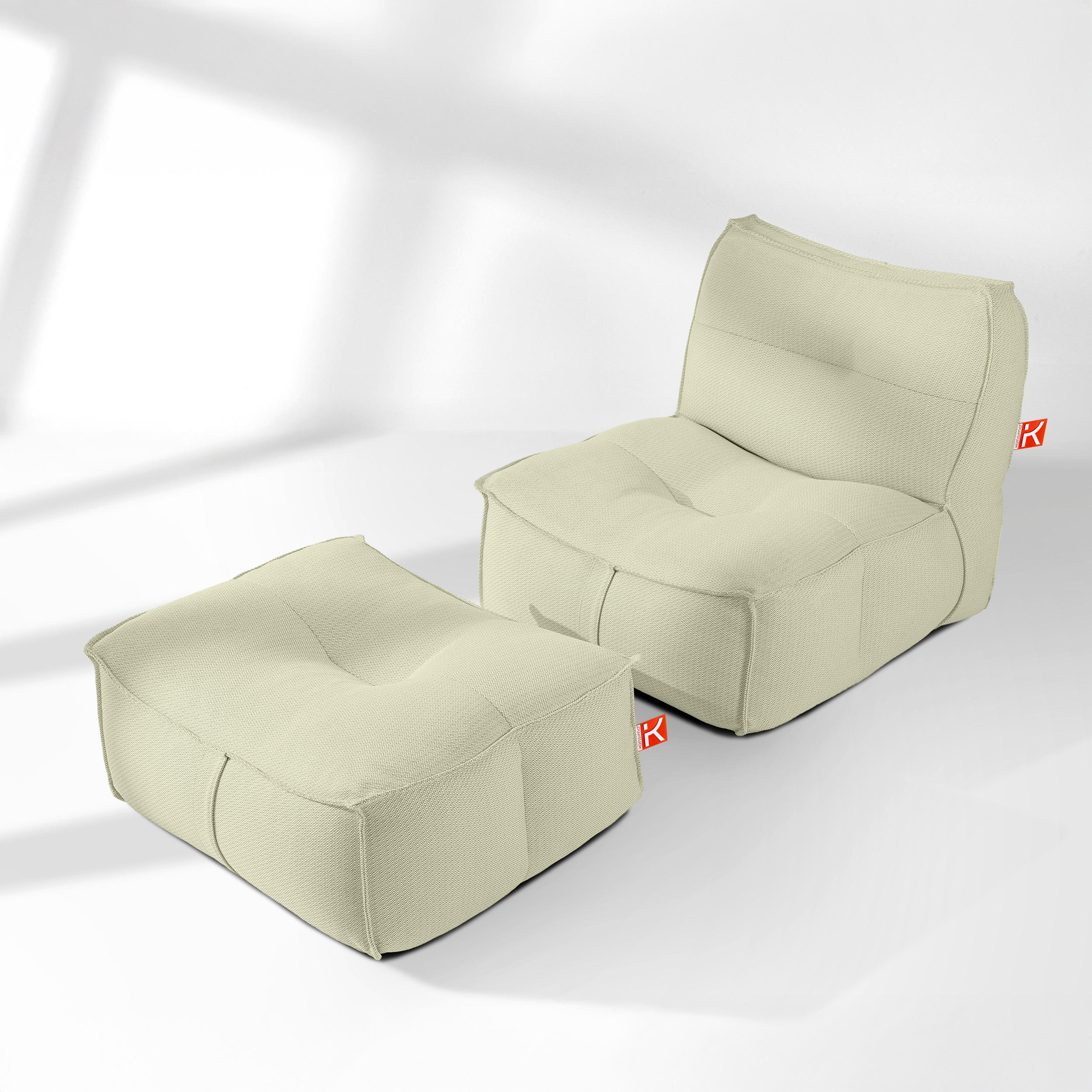 GARTENLOUNGE-SET LOVIA, Möbel-Set, Hellgrün/Weiß - Hellgrün, Textil (90/82/106cm) - KONSIMO®