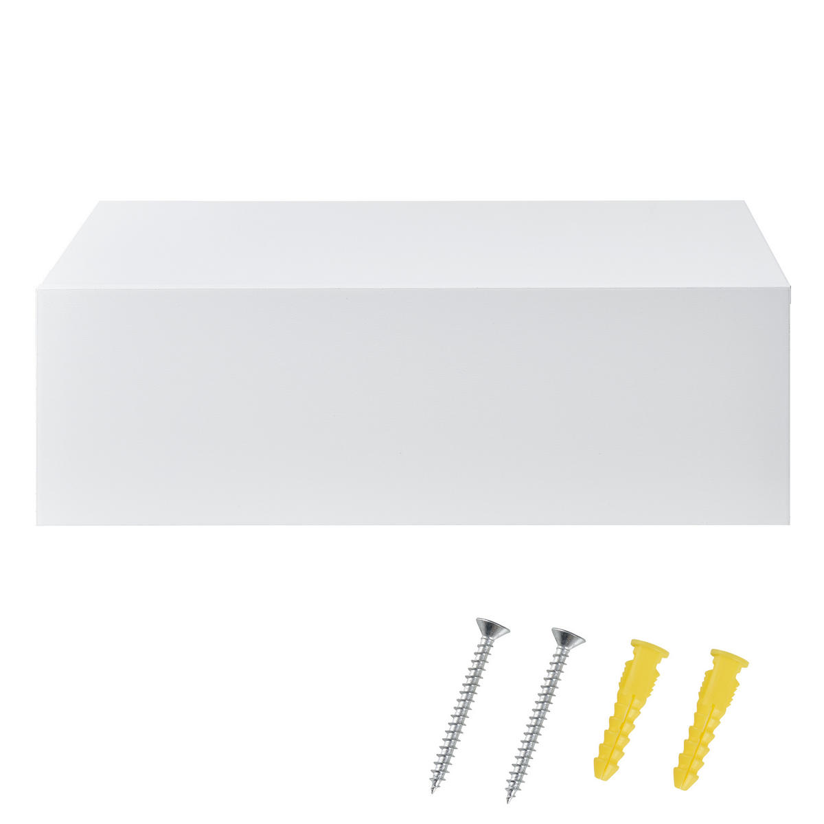 NÁSTĚNNÝ REGÁL Oslo - vysoce lesklá bílá, kompozitní dřevo (46/15/30cm) - [en.casa]