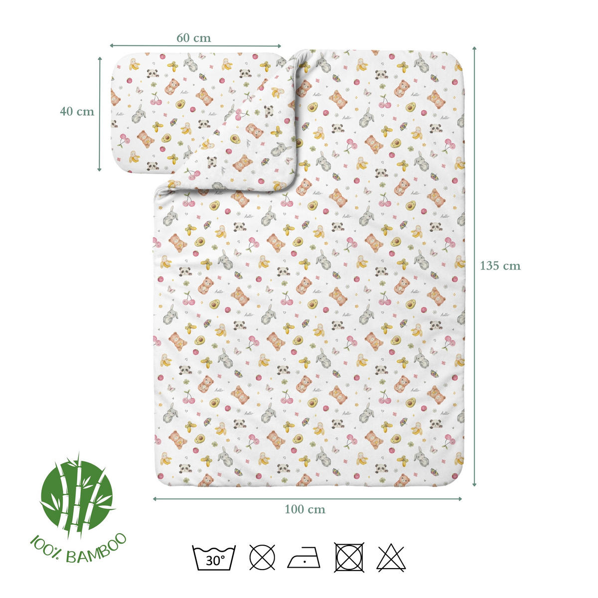 BAMBUSOVA posteljnina za dojenčke Candycute - bela, tekstil (100/135cm) - waldin
