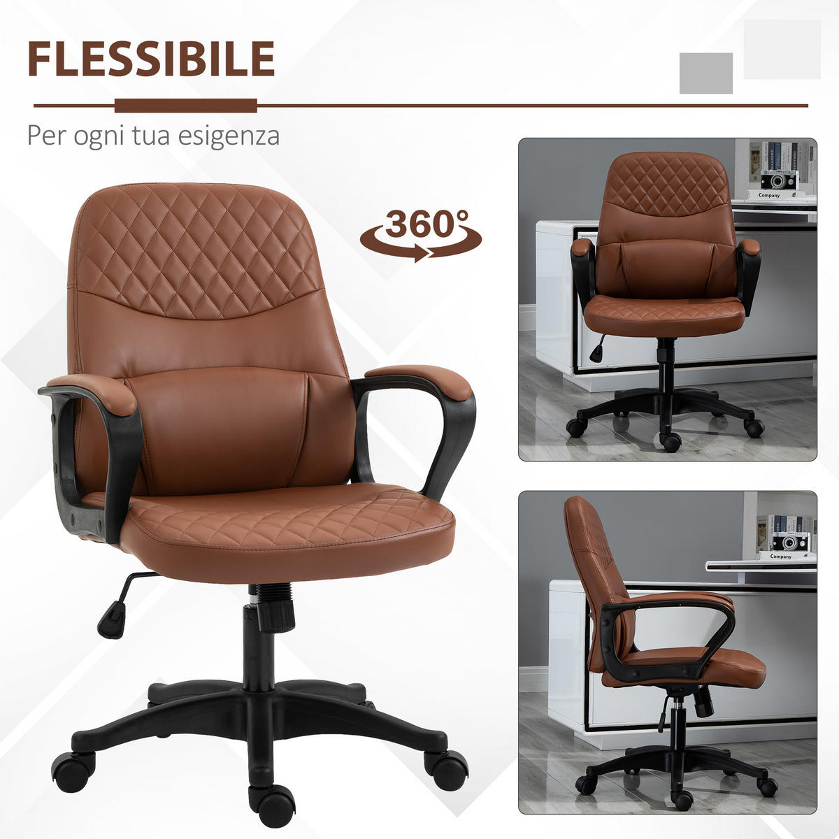 SCHAUKELSTUHL, 2 Massagepunkte, USB, Kunstleder, braun, 59x63x92-101cm - Multicolor, Holzwerkstoff (59/101/63cm) - FORIOUS