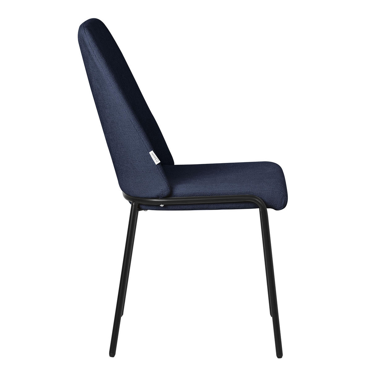 ESSZIMMERSTUHL 6er Set Dunkelblau mit Stoffbezug - Schwarz/Dunkelblau, Textil/Metall (49/94/62cm) - ML-DESIGN