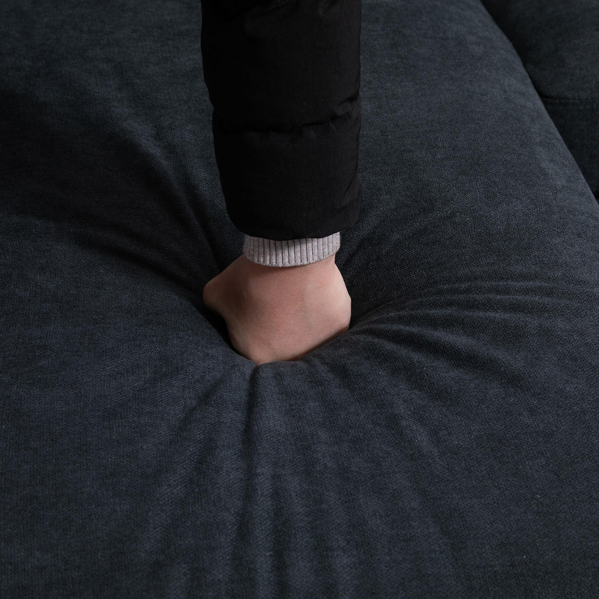 ECKSOFA L-Form Couchgarnitur mit wendbarer Chaiselongue Dunkelgrau - Dunkelgrau/Schwarz, Kunststoff/Textil (139/197cm) - HOMCOM