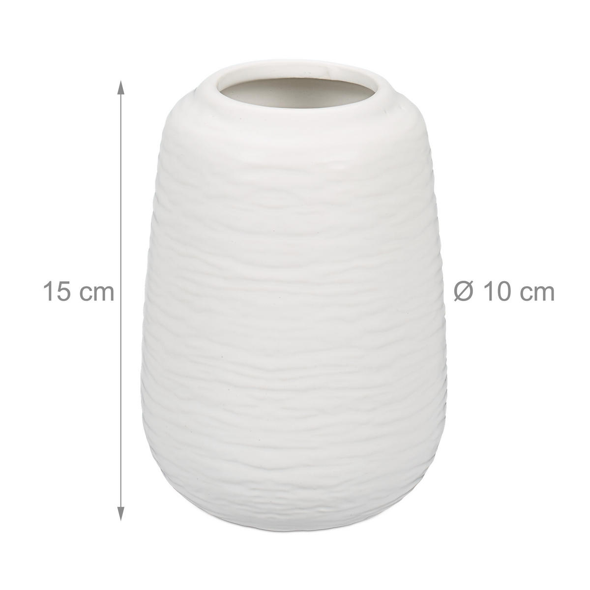 VASEN Set - Weiß, Keramik (15cm) - Relaxdays