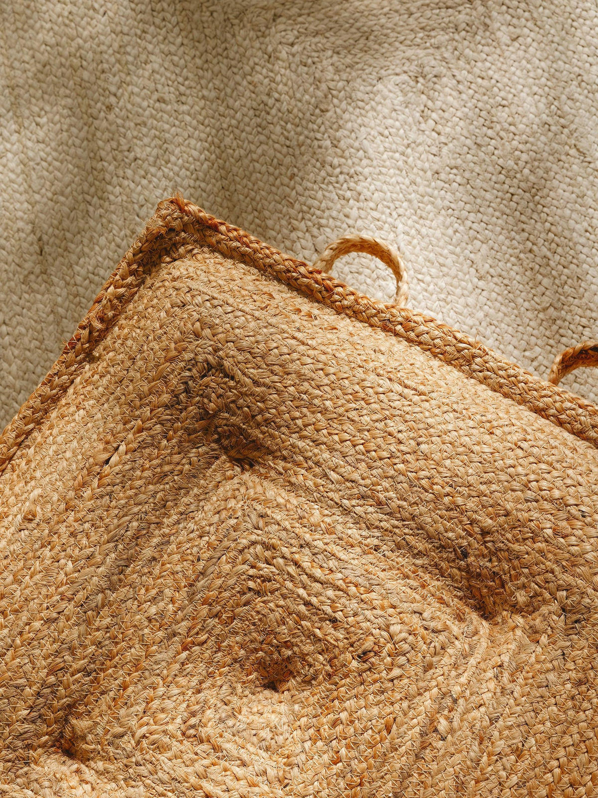 BODENKISSEN Jutta Hellbraun 55x55x20 cm - Hellbraun, Textil (55/20/55cm) - benuta Pure