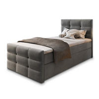 POSTEL BOXSPRING AMON 80x200 cm, s matrací a úložným prostorem, šedá - šedá, kompozitní dřevo/textil (80/200cm) - MASSENO