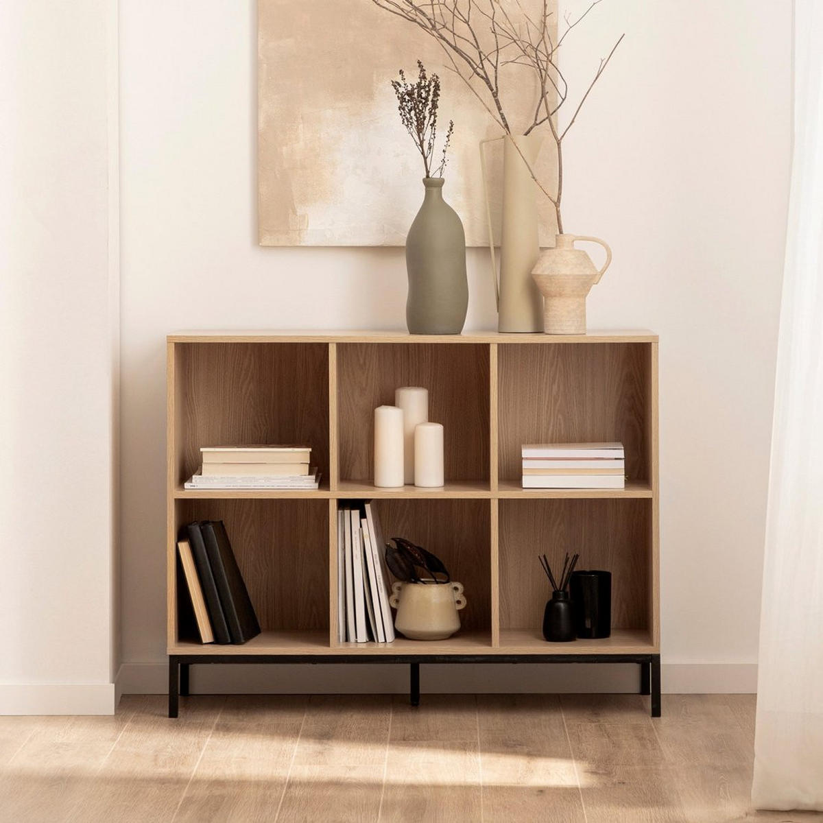 BÜCHERREGAL Remi Natürlich 110 cm x 85 cm - Naturfarben, Holzwerkstoff (110/85/35cm) - Klast Home