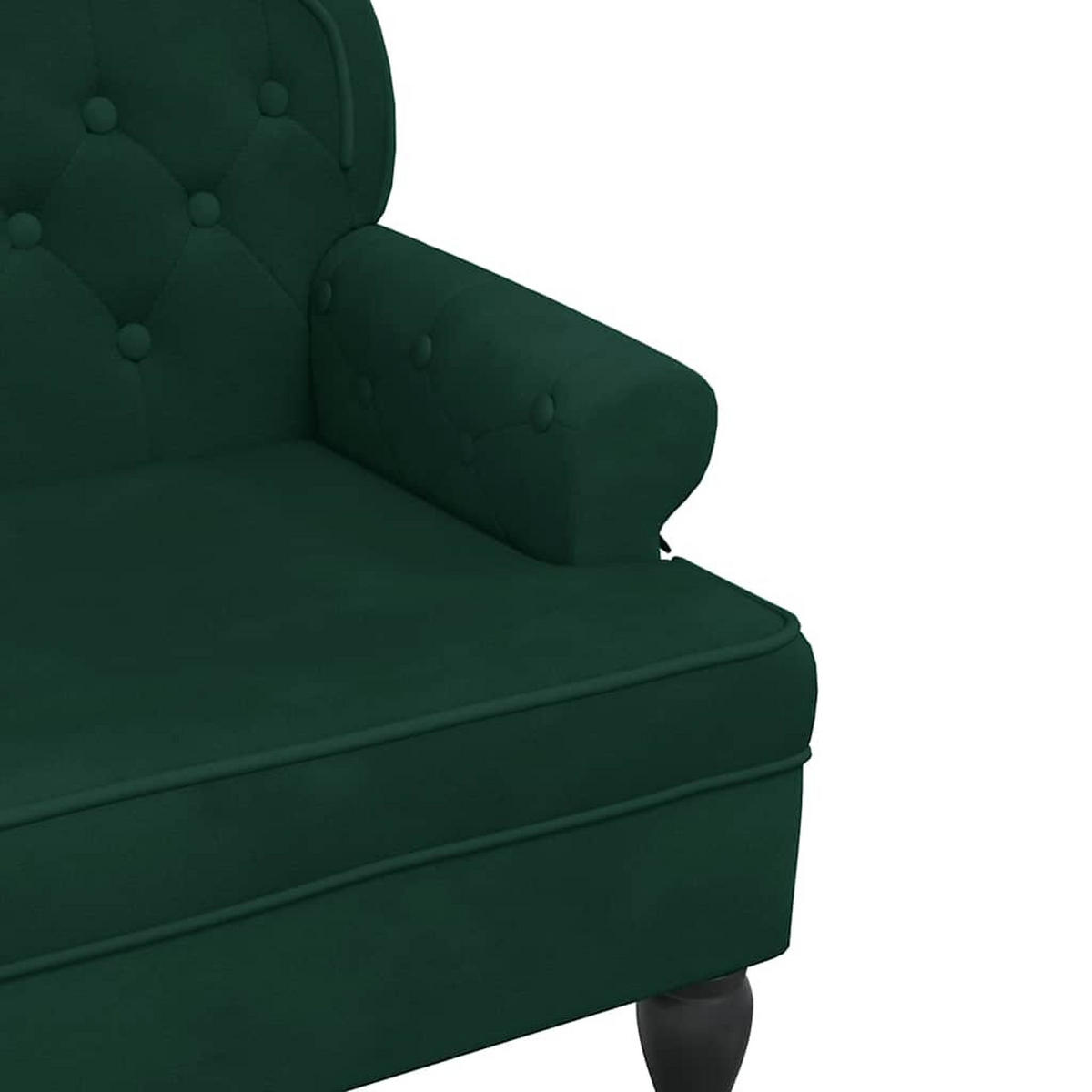 SITZBANK Mit Rückenlehne Dunkelgrün 119,5/64,5/75 Cm Samt - Grün, Naturmaterialen (64.5/75/119.5cm) - vidaXL