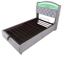 STAURRAUMBETT 90/200 cm DE-01981, in Grau, mit LED und USB - Grau, Metall (90/200cm) - ComfortXL